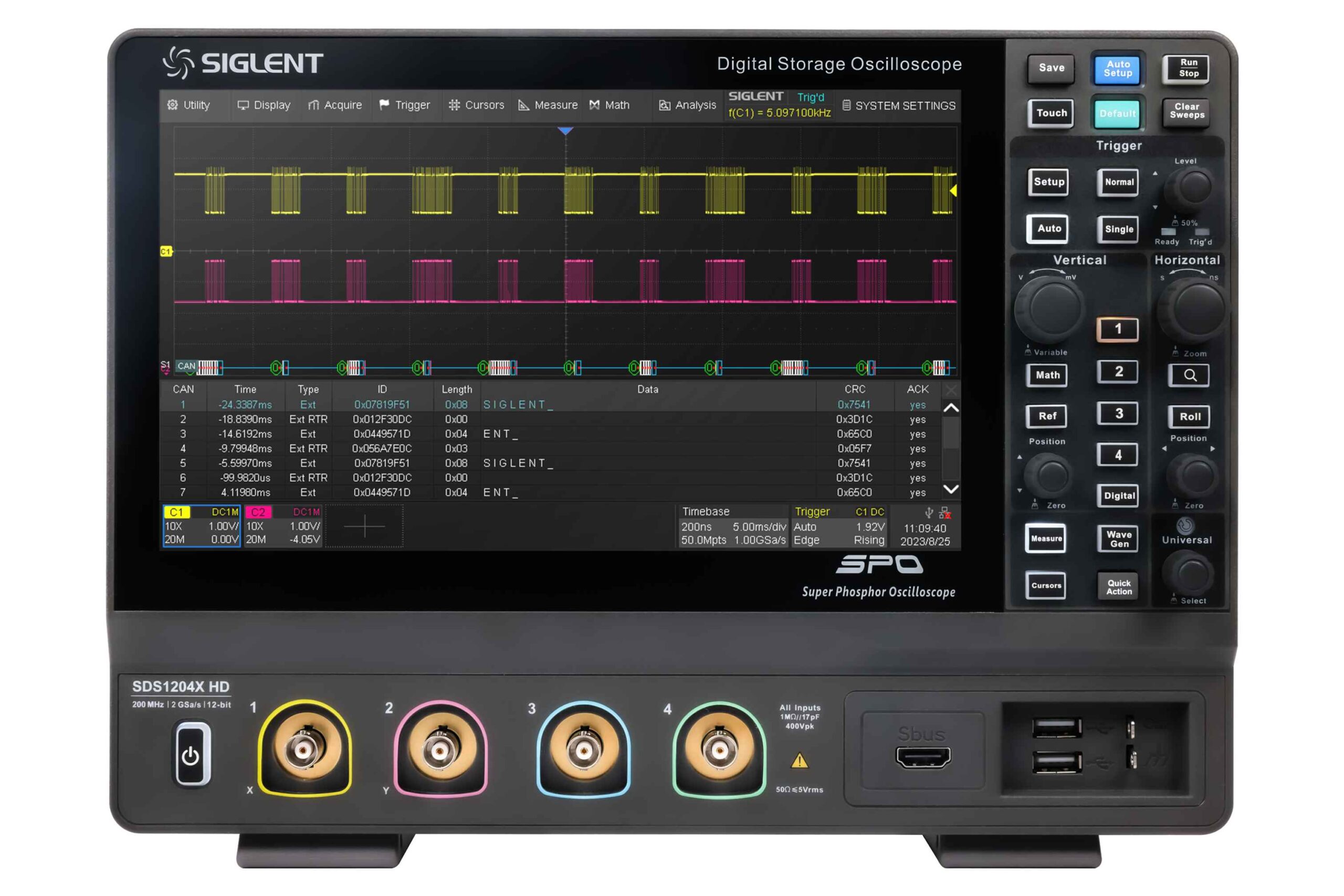 SIGLENT SDS1000X HDシリーズ デジタル・オシロスコープ（型番：SDS1104X HD、100MHz、4CH、12Bit）