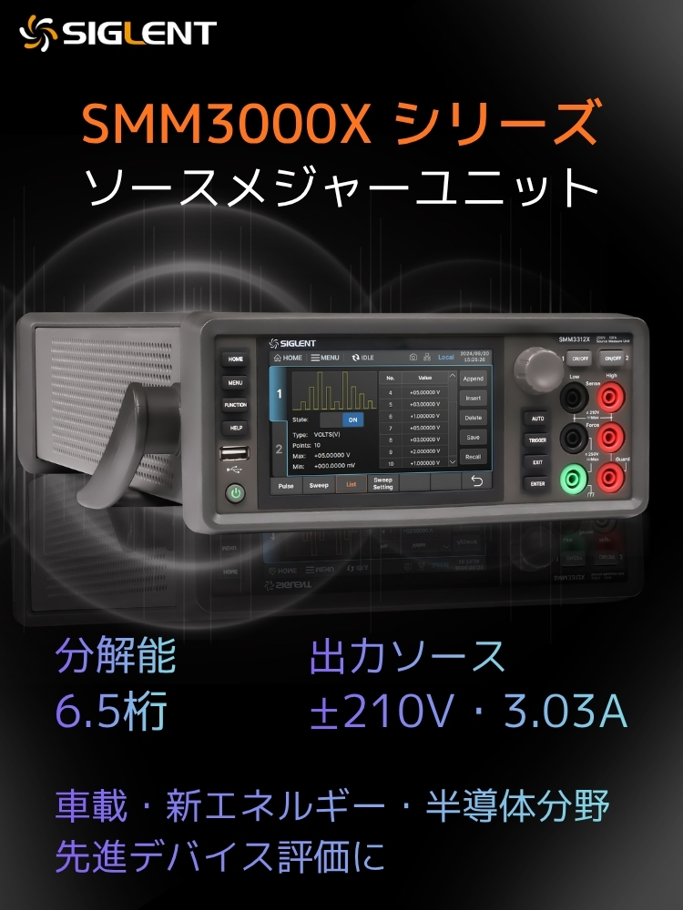 SIGLENT（シグレント）SMM3000Xシリーズ ソースメジャーユニット