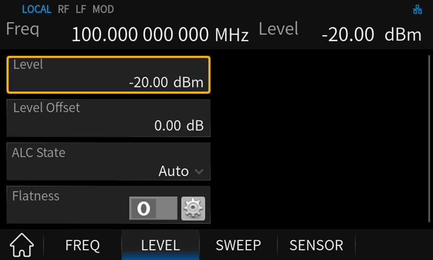 出力レベルの設定