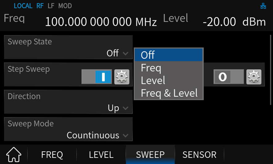 スイープ対象の設定
