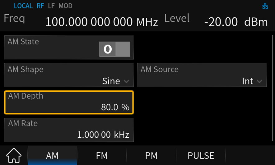 AM変調信号の設定