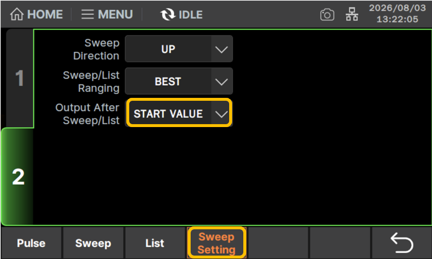 Sweep Setting
