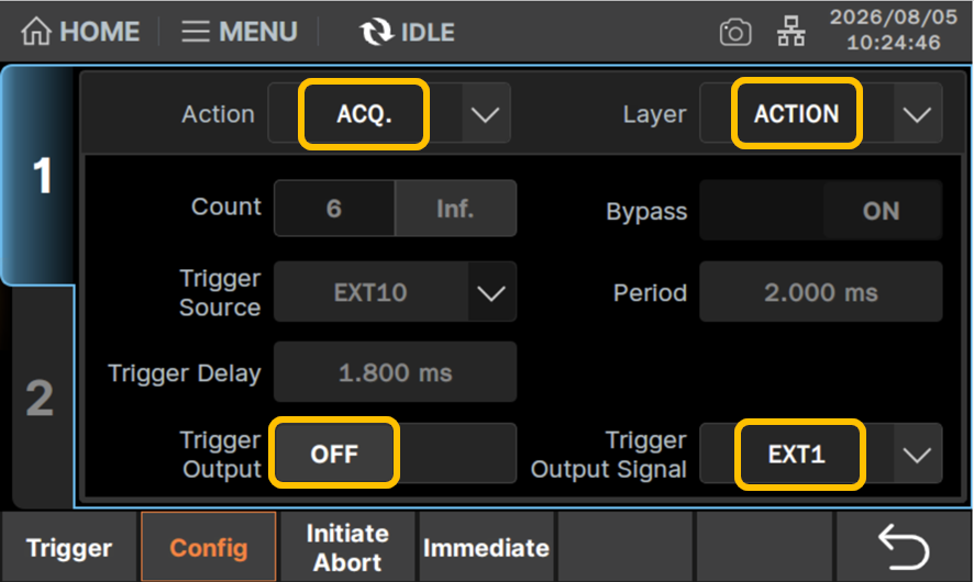 Layer：Action、Action：ACQに設定