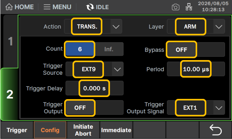 Layer：ARM、Action：TRANSに設定