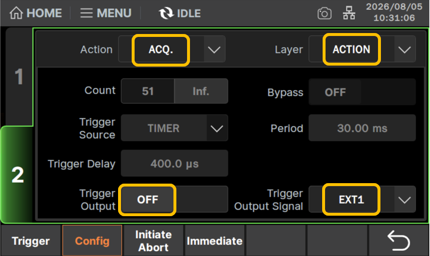 Layer：ACTION、Action：ACQ