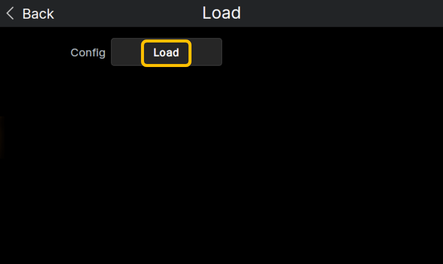 ConfigのLoadボタンをタッチ