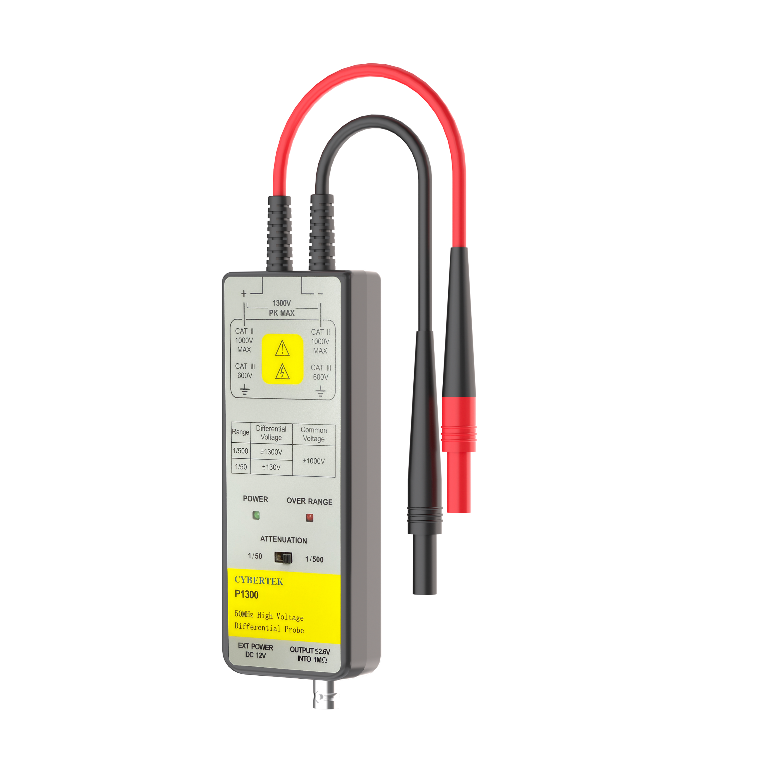CYBERTEK P1300 高電圧差動プローブ 50MHz、1300V
